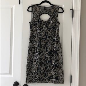 Beaded Mini Black Dress